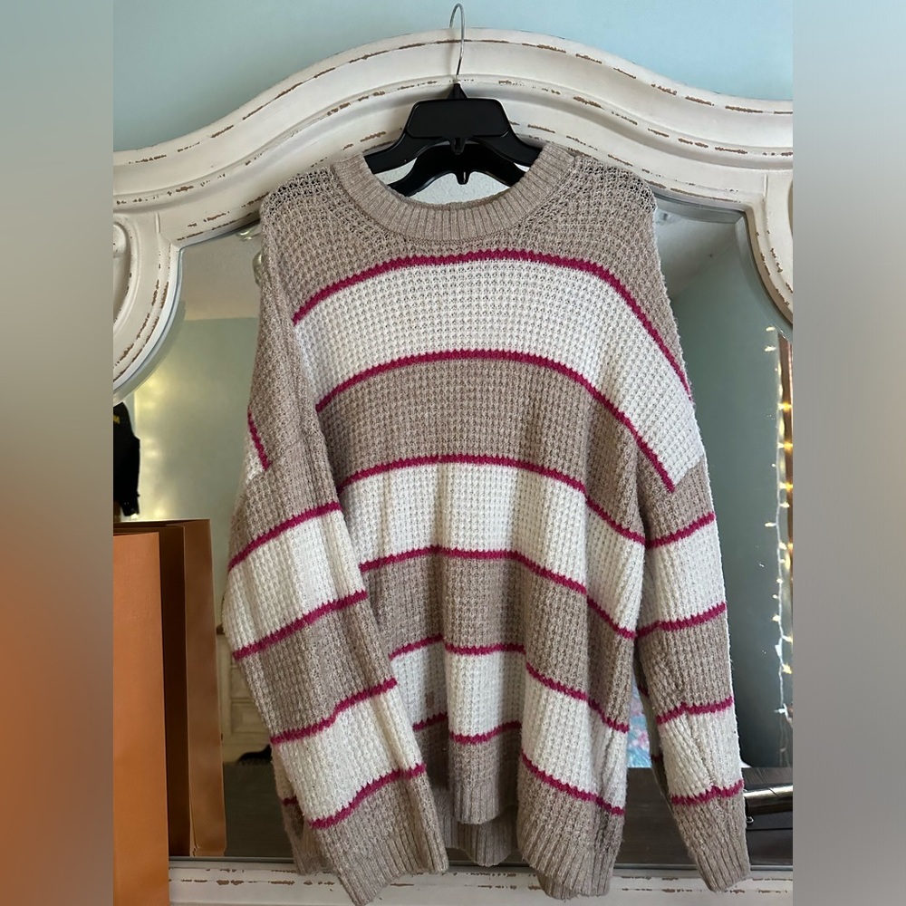 American Eagle Stripped Oversized Sweater